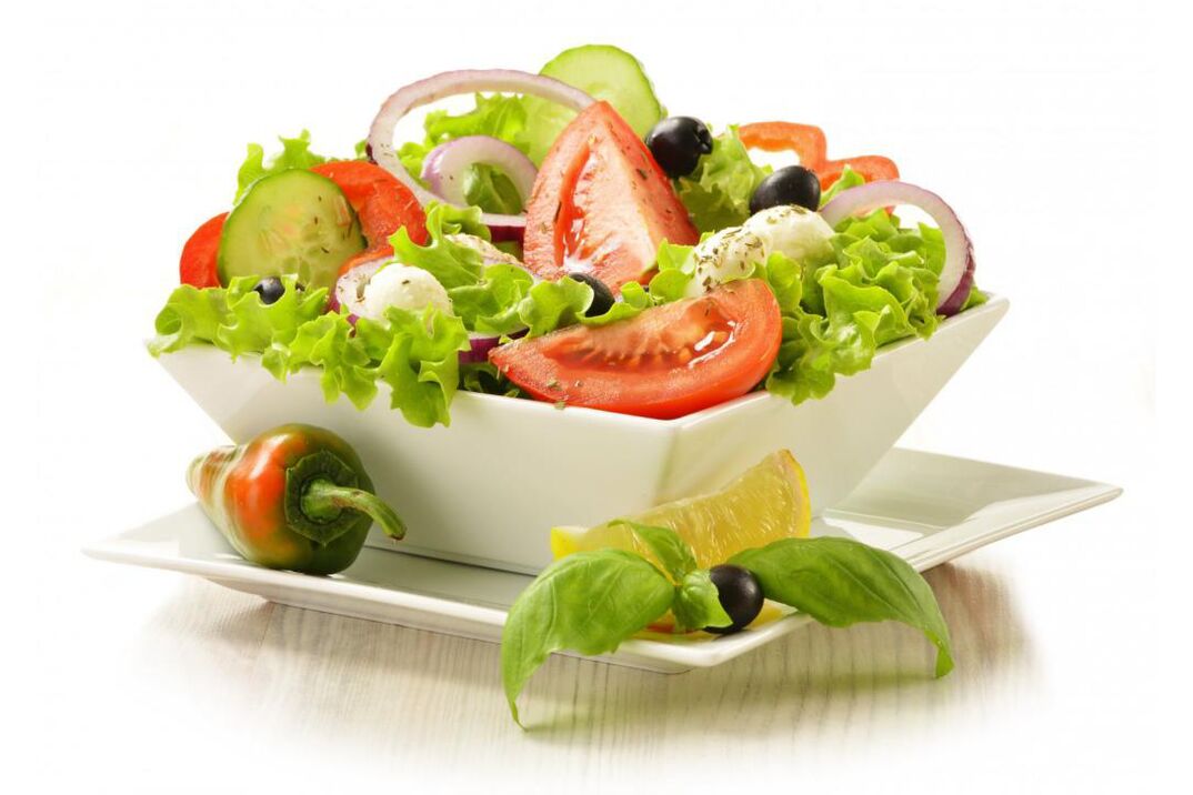 On vegetable days of the chemical diet you can prepare delicious salads