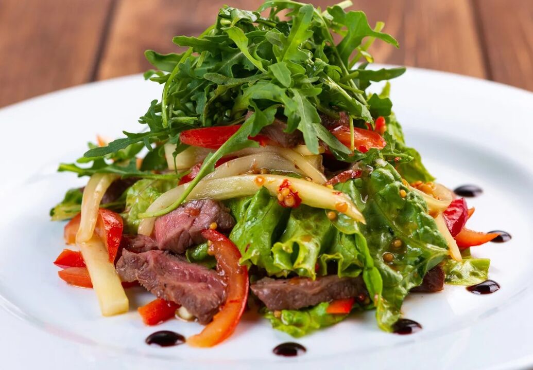 Veal and vegetable salad