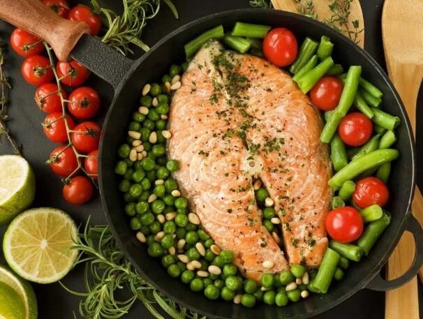 Fish and vegetables